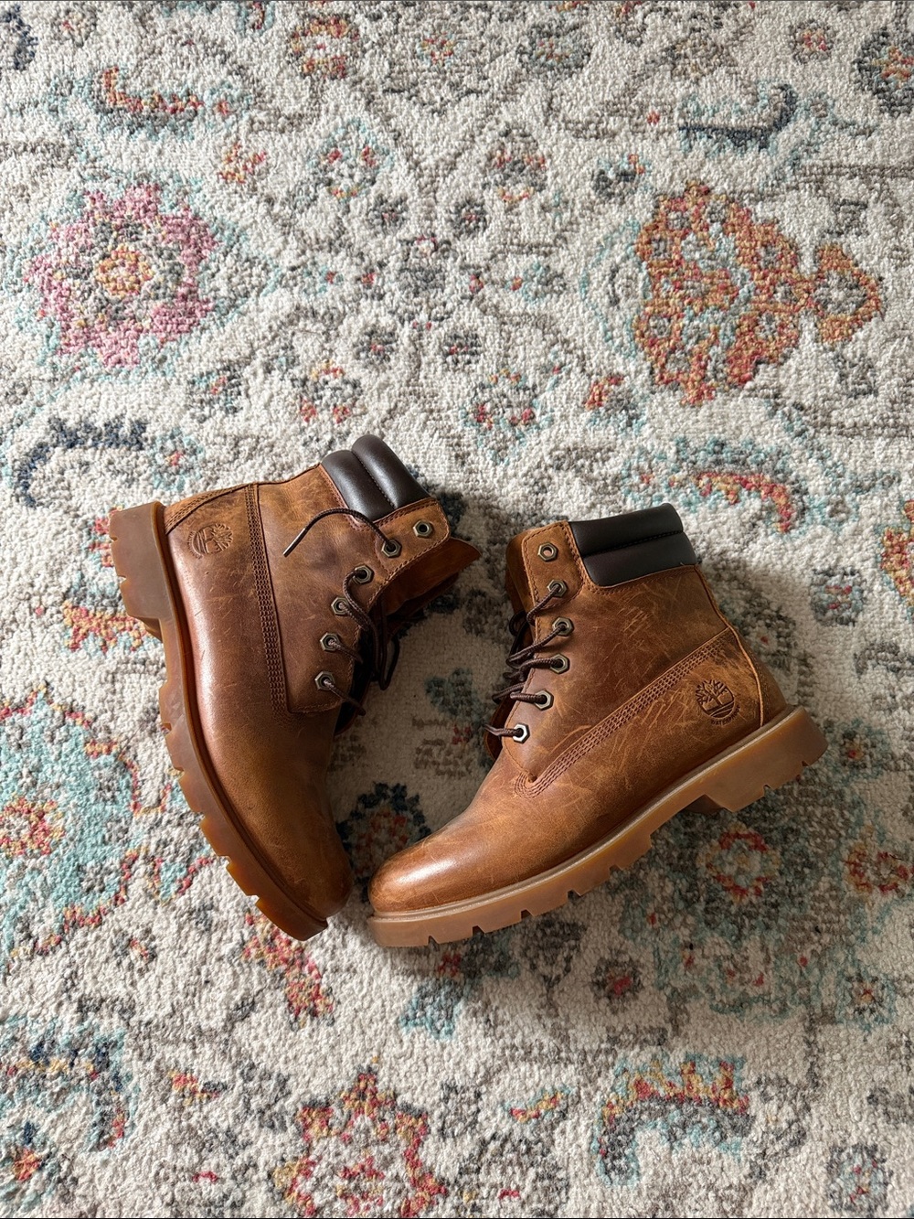 Timberland Men's Tan/Brown Leather Lace-Up Work Boots